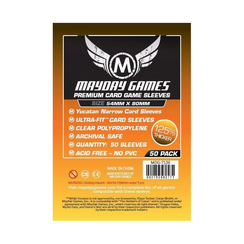 Mayday Games 50 fundas Premium Yucatan Narrow Card Sleeves (54x80mm)