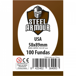 Steel Armour 100 transparent sleeves for cards 56x87mm