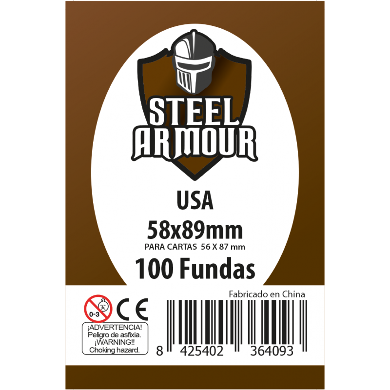 Fundas Steel Armour tamaño USA (58X89mm) Paquete de 100