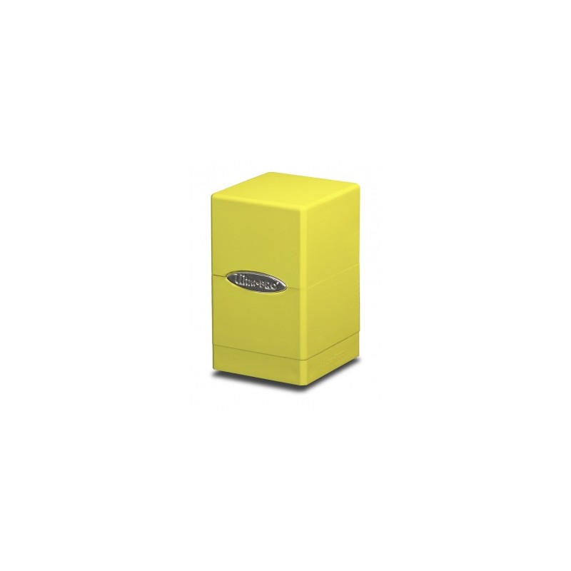 Caja De Mazo Satin Tower Ultra Pro. Para 100 Cartas. Color Amarillo Brillante