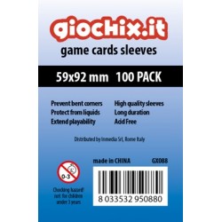 Giochix 100 transparent sleeves for cards 59x92mm