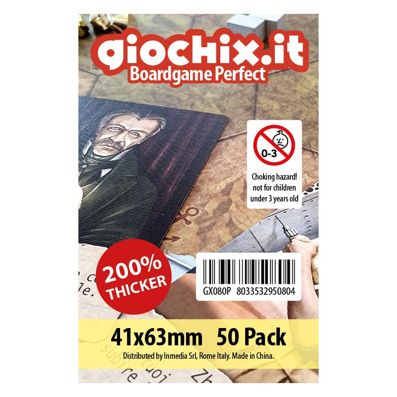 Giochix Perfect 50 fundas transparentes para cartas tamaño 41x63mm - 120 micras de grosor