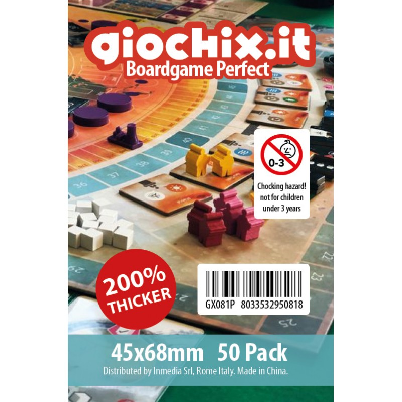 Giochix Perfect 50 transparent sleeves for cards 45x68mm - 120 microns thick