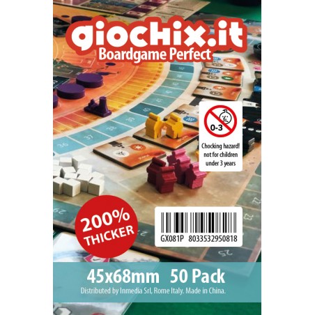Giochix Perfect 50 fundas transparentes para cartas tamaño 45x68mm - 120 micras de grosor