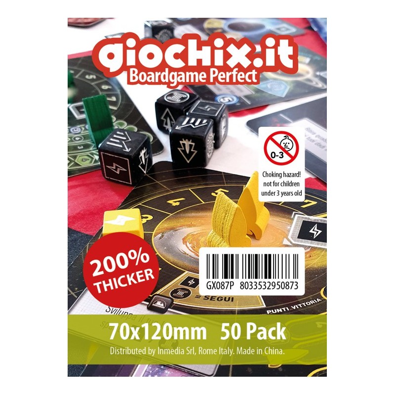 Giochix Perfect 50 fundas transparentes para cartas tamaño 70x120mm - 120 micras de grosor