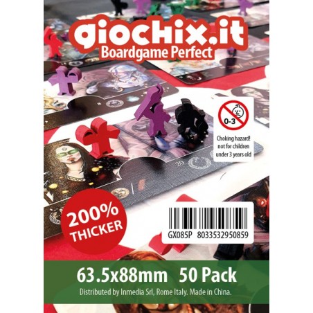 Giochix Perfect 50 fundas transparentes para cartas tamaño 63,5x88mm - 120 micras de grosor