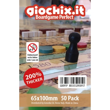Giochix Perfect 50 fundas transparentes para cartas tamaño 65x100mm - 120 micras de grosor