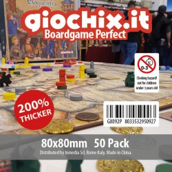 Giochix Perfect 50 fundas transparentes para cartas tamaño 80x80mm - 120 micras de grosor