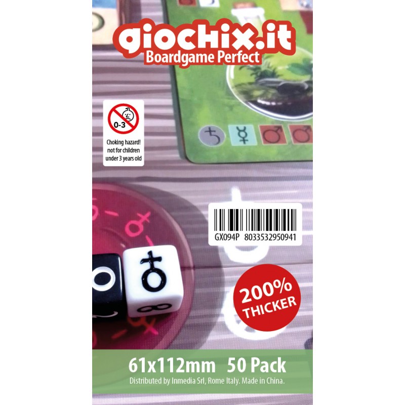 Giochix Perfect 50 transparent sleeves for cards 61x112mm - 120 microns thick