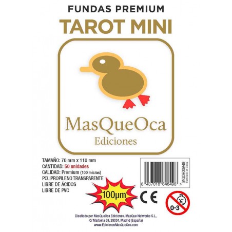 MasQueOca Premium Tarot Mini 50 transparent sleeves for cards 70x110mm
