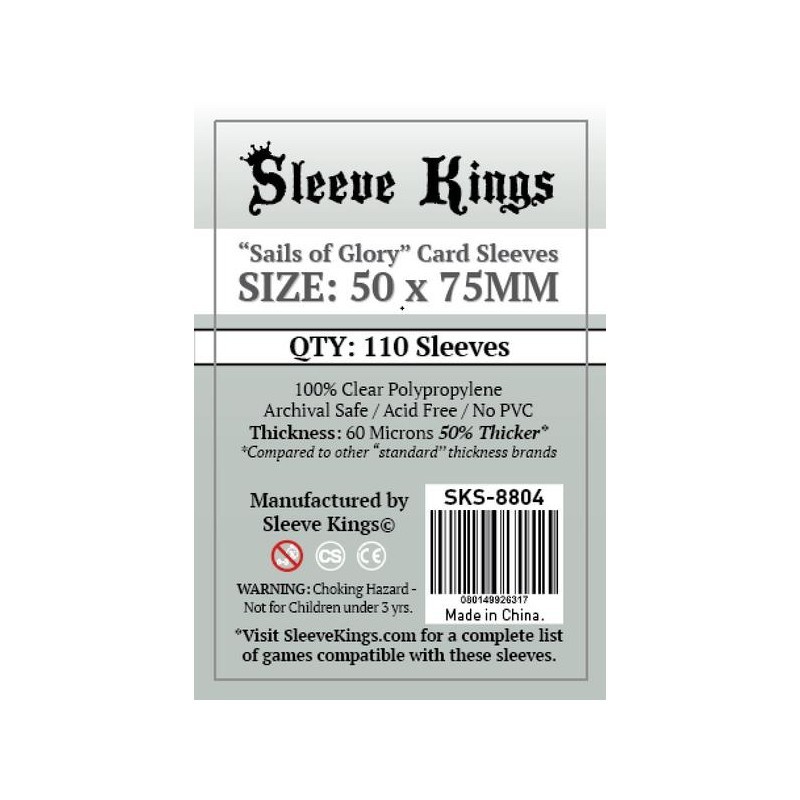 Fundas Sleeve Kings compatibles con Sails of Glory Compatible Sleeves (50x75mm)