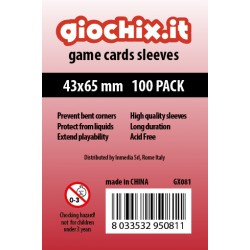 Giochix 100 fundas transparentes para cartas tamaño 43x65mm